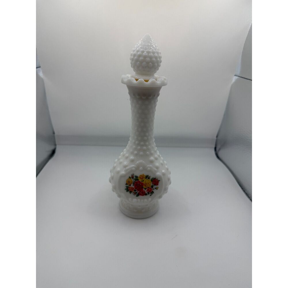 Vintage Avon Hobnail Bud Vase Empty 6in White Milk Glass Rose